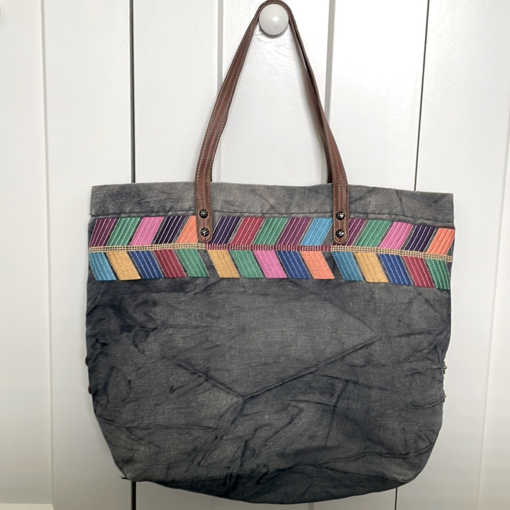 Lucky Brand Faded denim style tote